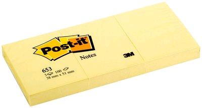 POST-IT GIALLO CANARY 653 MM. 38X51, 100 FG/BLOCCHETTO (12 PZ)