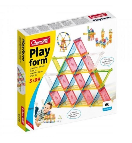 COSTRUZIONI QUERCETTI PLAYFORM, CON CARTE DA GIOCO IN PLASTICA A INCASTRO, COLORATE IN 6 COLORI  (60 PZ)