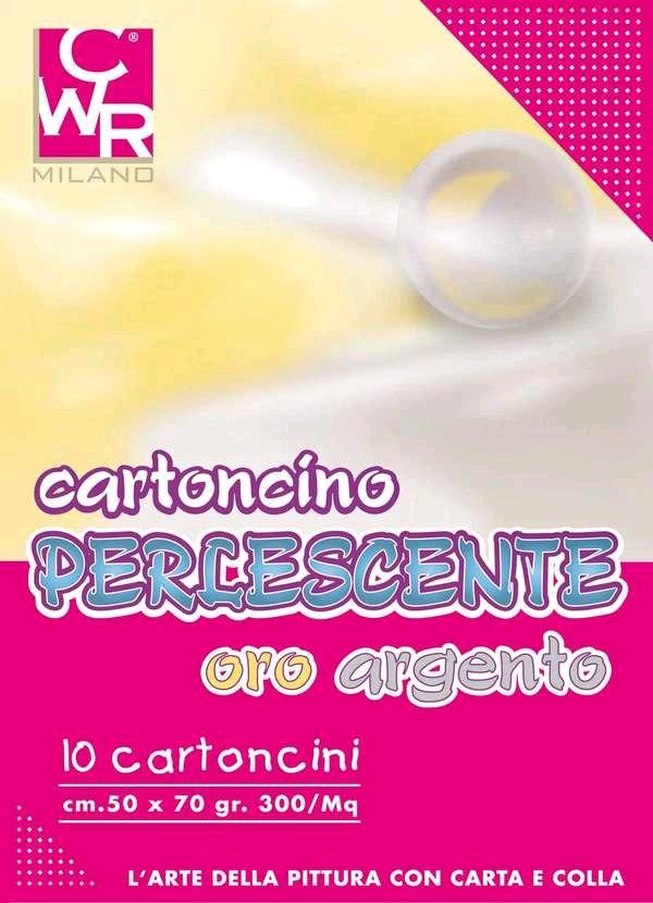 CARTONCINO PERLESCENTE ORO O ARGENTO GR. 300 CM. 50X70