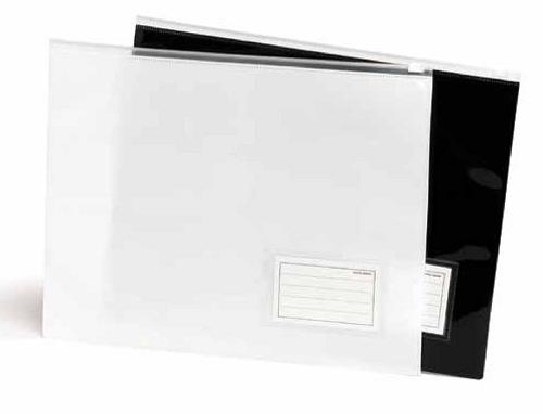BUSTA NERA CON ZIP, A4 CON TASCA PERSONALIZZABILE