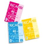RICAMBI A4 RIG 5MM RINF. COLORATI  80gr (40FG)