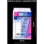 BUSTE A SACCO BIANCHE 80 GR. CM. 19X26 CON STRIP (100 PZ)