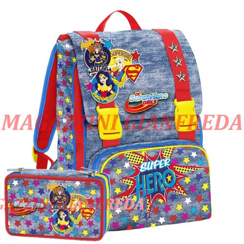 ZAINO+ASTUCCIO SCHOOLPACK DC SUPER HERO GIRLS POWER