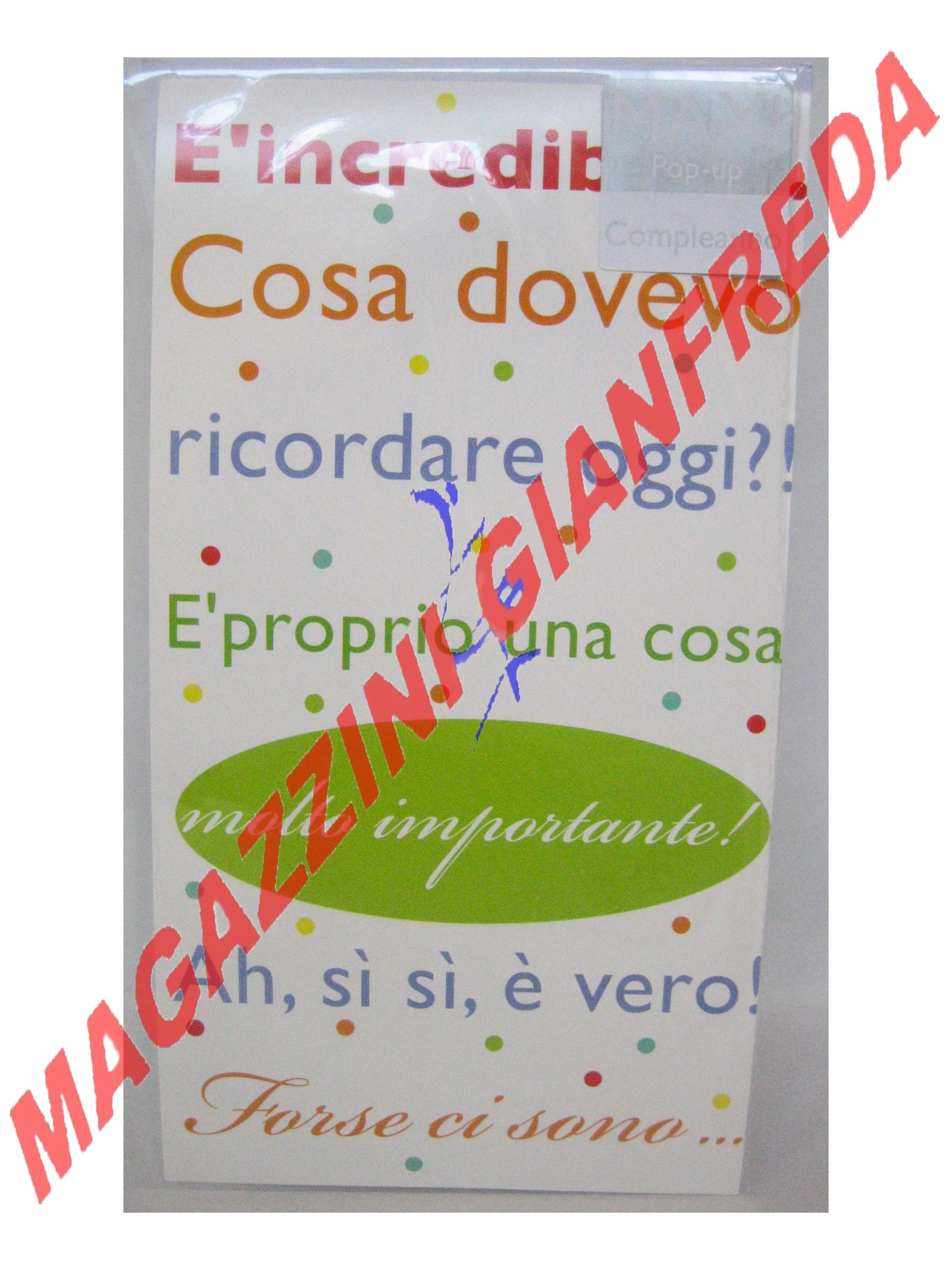 MAXI BIGLIETTO AUGURI COMPLEANNO GENERICO 3D POP UP PERLEBERG