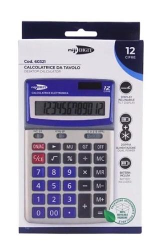 CALCOLATRICE ELETTRONICA DA BANCO 12 CIFRE CM. 17X10X1,5