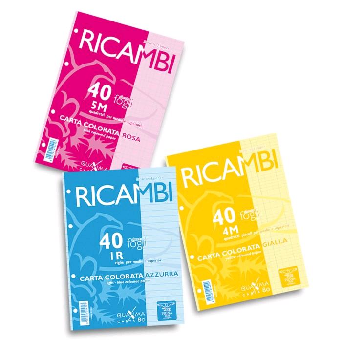 RICAMBI A4 RIG 5MM RINF. COLORATI  80gr (40FG)
