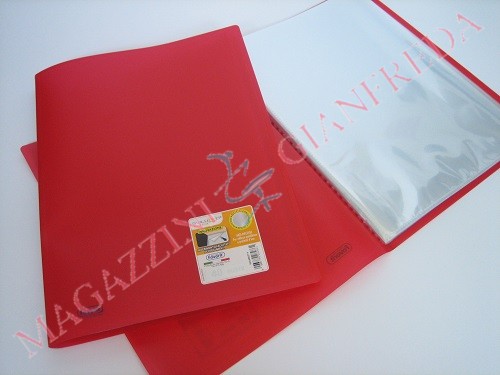 PORTALISTINO A4 - 40 BUSTE LISCE CM. 22X30 ROSSO