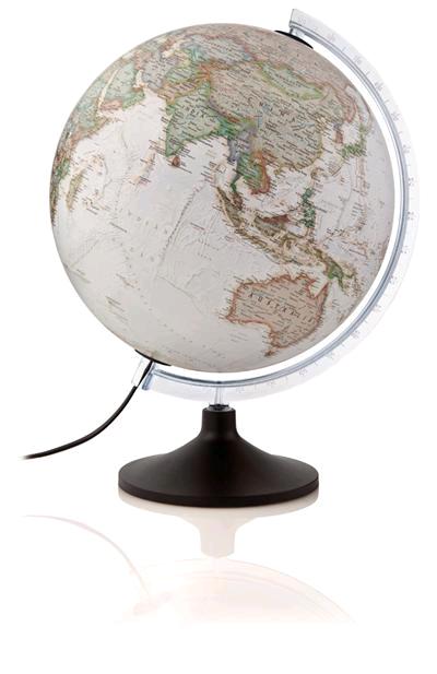 GLOBO GEOGRAFICO C/LUCE DIAM. 30 cm. NATIONAL GEOGRAPHIC CARBON EXECUTIVE