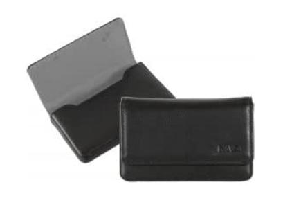 PORTA CARDS RIGIDO NAVA DESIGN "PASSENGER LEATHER" IN PELLE NERO