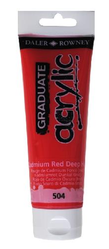 MAIMERI DALER ROWNEY "GRADUATE ACRYLIC" IN TUBETTO 120 ml. ROSSO CADMIO SCURO