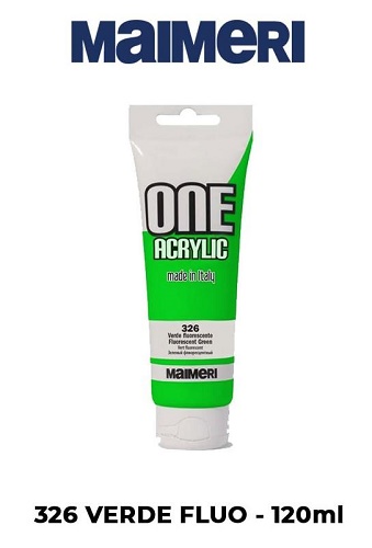 MAIMERI COLORE ACRILICO "ONE ACRYLIC" IN TUBETTO 120 ml. VERDE FLUO