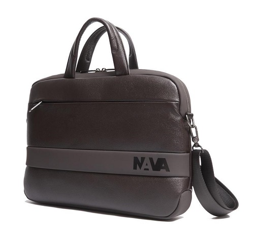 BORSA SLIM TRACOLLA NAVA DESIGN "EASY ADVANCE LEATHER" CAFFÈ EDL019C