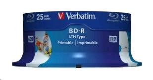 DVD BD-R VERBATIM  BLU - RAY 25 GB  6X  PRINTABLE  25 PZ