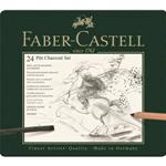 SET METALLO PITT MONOCHROME CHARCOAL, CON STRUMENTI PER CARBONCINO