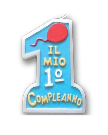 CANDELA 1° COMPLEANNO AZZURRA CM.10