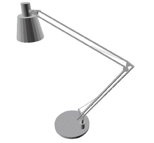 LAMPADA DA TAVOLO "PRIMA" CORPO VERNICIATO ALLUMINIO RIFLETTORE ALLUMINIO C/MORSETTO