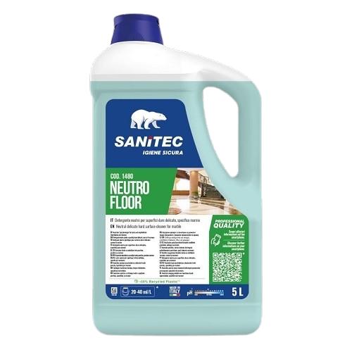 SANITEC DETERGENTE "NEUTRO FLOOR" PER SUPERFICI DURE DELICATE, MARMO,  5LT - 1480