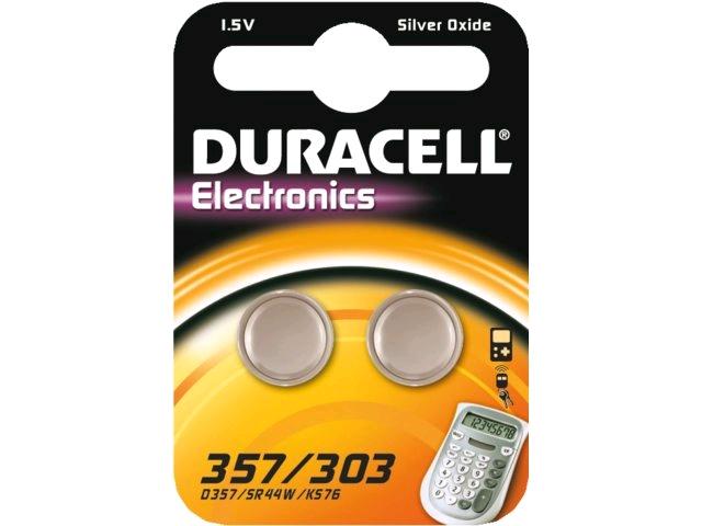 DURACELL BATTERIA SR44  LR44 D357/303 ARG.  1,5V  (2 PEZZI )
