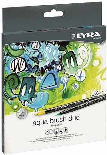 ASTUCCIO 12 PENNARELLI DOPPIA PUNTA LYRA AQUA BRUSH DUO