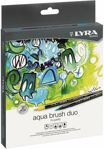 ASTUCCIO 24 PENNARELLI DOPPIA PUNTA LYRA AQUA BRUSH DUO