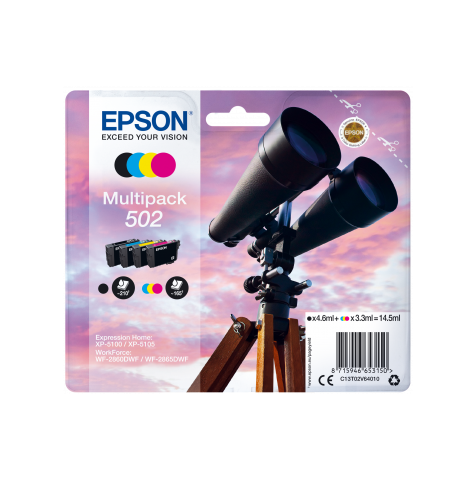 KIT EPSON 502  NERO, CIANO, MAGENTA, GIALLO ORIGINALE