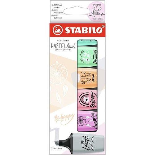 EVIDENZIATORI STABILO BOSS MINI PASTELLOVE COLORI PASTELLO ASSORTITI (6 PZ)