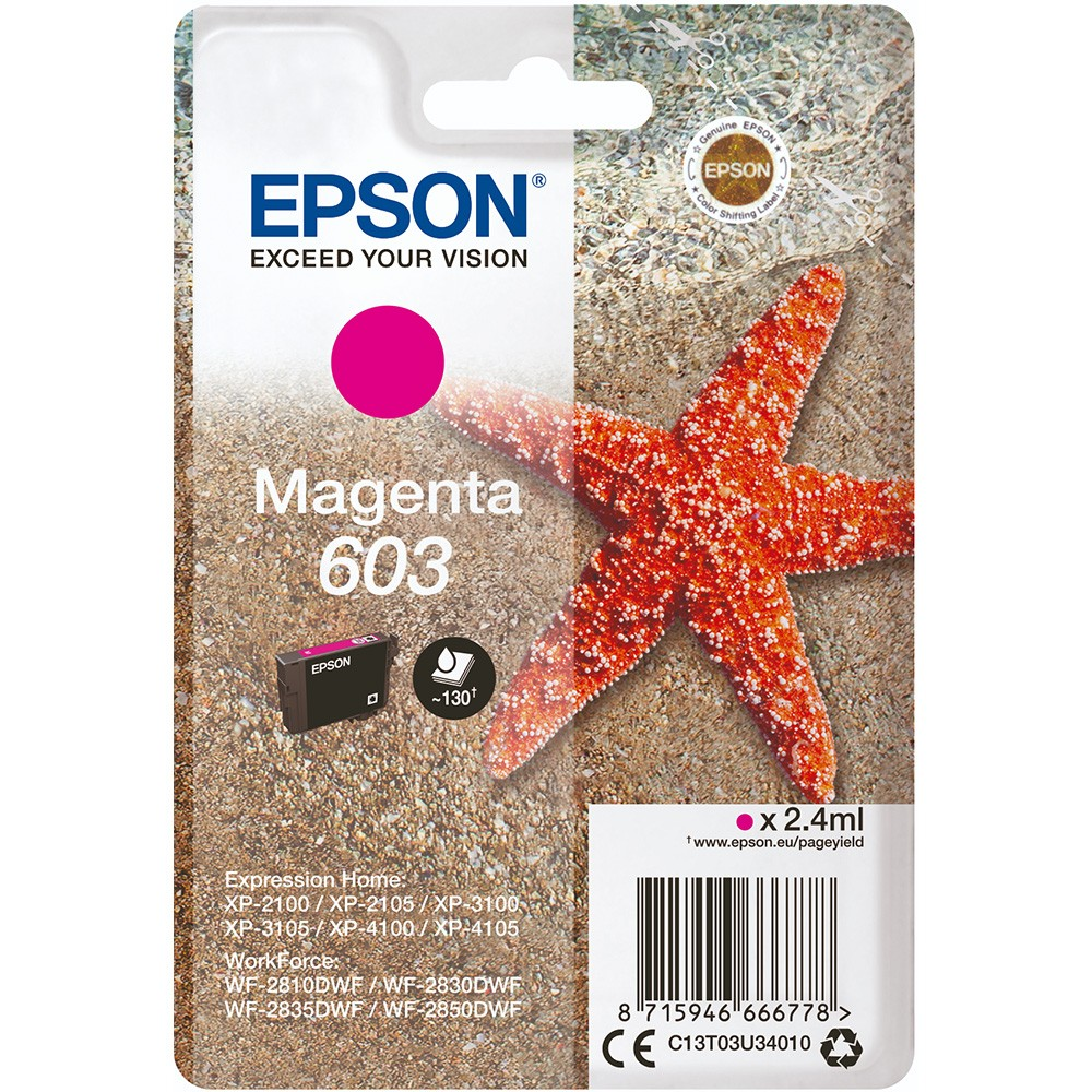 CARTUCCIA EPSON 603 MAGENTA (130 COPIE) ORIGINALE