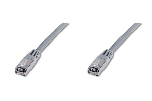 CAVO RETE SCHERMATO F/UTP CAT. 5E -  MT. 1 - COLORE GRIGIO