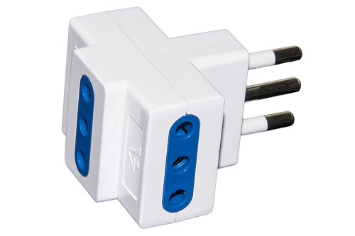 ADATTATORE SPINA TRIPOLARE ITALIANA 16A - 2 PRESE BIPASSO ITA 16A + 1 PRESA BIPASSO ITA/TEDESCA 16A