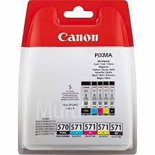 KIT 5 CARTUCCE CANON PGI-570 BK - CLI-571 B/C/M/Y MULTIPACK COLOR (X)  ORIGINALE