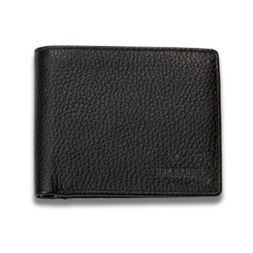 PORTAFOGLIO 2 TASCHE IN PELLE NERA