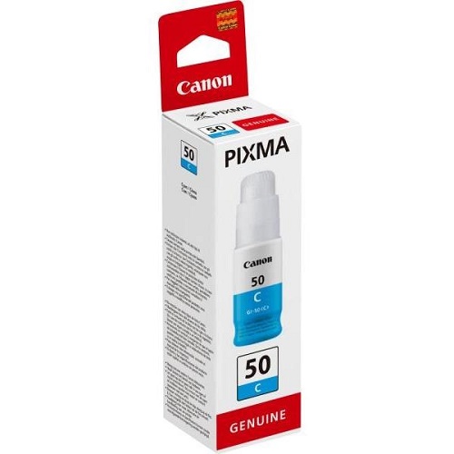 FLACONE CIANO GI-50C  PER MEGATANK  PIXMA G 5050 (70ml) ORIGINALE 