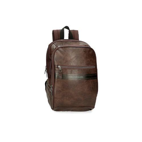 JOUMMA BAGS - ZAINO PORTA PC ADATTABILE PEPE JEANS HORLEY DUE SCOMPARTI MARRONE