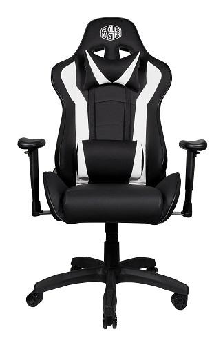 POLTRONA GAMING "COOLER MASTER CALIBER R1" ECOPELLE NERO/BIANCO, BRACCIOLI 2D, DOPPIO CUSCINO