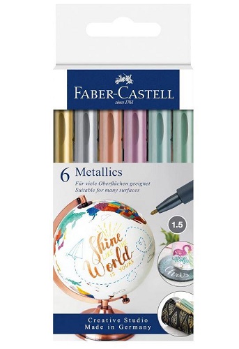 FABER CASTELL MARKER METALLICS 6 PZ 