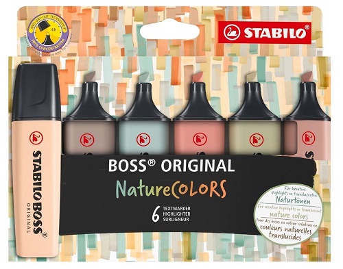 EVIDENZIATORI STABILO BOSS IN ASTUCCIO DA 6 PZ COLORI DELLA NATURA