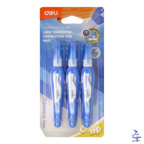 DELI  CORRETTORE A PENNA  PUNTA IN METALLO  3ML 3 PEZZI 