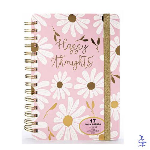 AGENDA GIORNALIERA 17M 24/25 PINK FLOWER TRICOASTAL AGENDE 2