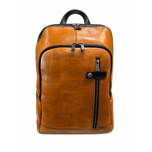 Zaino portapc 15,6" 2 zip "chiarugi - classic" in pelle