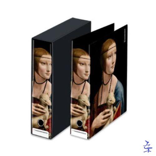 RACCOGLITORE AD ANELLI CUSTODIA DORSO 8CM DAMA CON L'ERMELLINO
