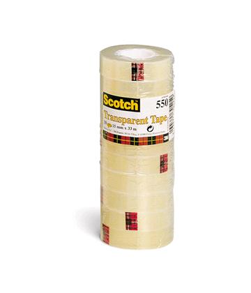 NASTRO ADESIVO TRASPARENTE SCOTCH 550 MM. 15X66 MT. CONF. A TORRE (10 PZ)