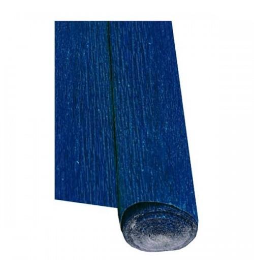 CARTA CRESPA CM. 50X150 MT. 60 GR. BLU  METALLIZZATO