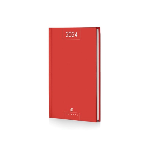 Intempo Agenda Settimanale 2026 "Alfa" – 17x24 cm, Copertina Rossa, Planner Settimanale Professionale