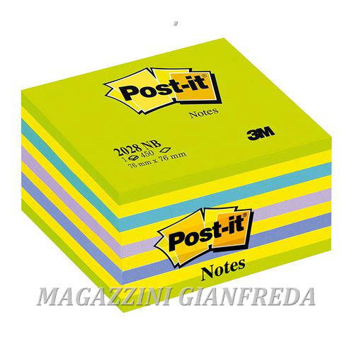 POST-IT NEON BLU/VERDE 2028-NB MM. 76X76 450 FG/BLOCCO