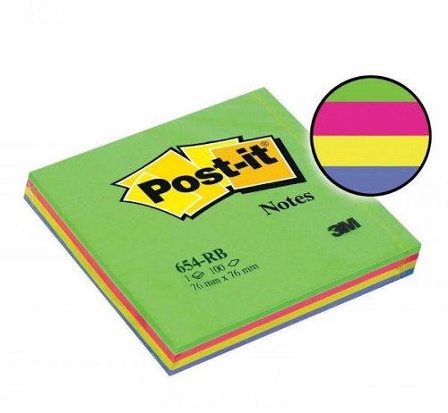 POST-IT ASSORTITO COLORI ENERGY 654-TFEN  MM. 76X76