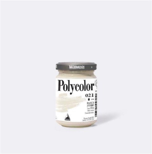 MAIMERI COLORE ACRILICO "POLYCOLOR" IN VASETTO VETRO 140 ml. BIANCO AVORIO