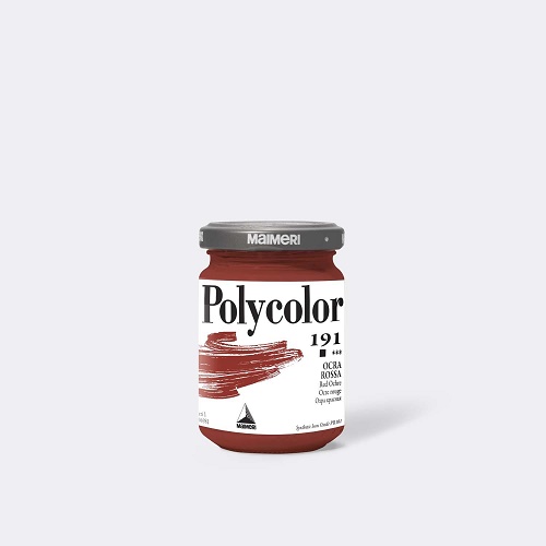 MAIMERI COLORE ACRILICO "POLYCOLOR" IN VASETTO VETRO 140 ml. OCRA ROSSA