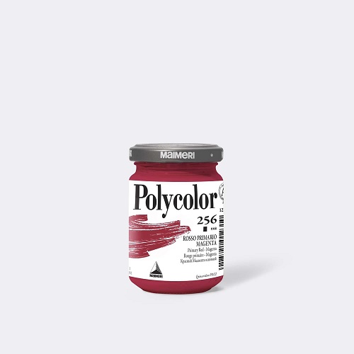 MAIMERI COLORE ACRILICO "POLYCOLOR" IN VASETTO VETRO 140 ml. ROSSO PRIMARIO MAGENTA