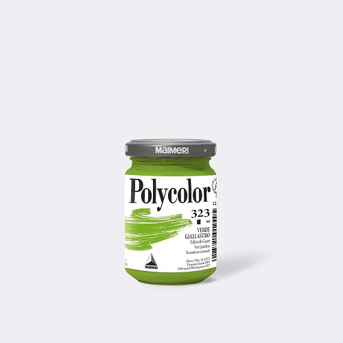 MAIMERI COLORE ACRILICO "POLYCOLOR" IN VASETTO VETRO 140 ml. VERDE GIALLASTRO