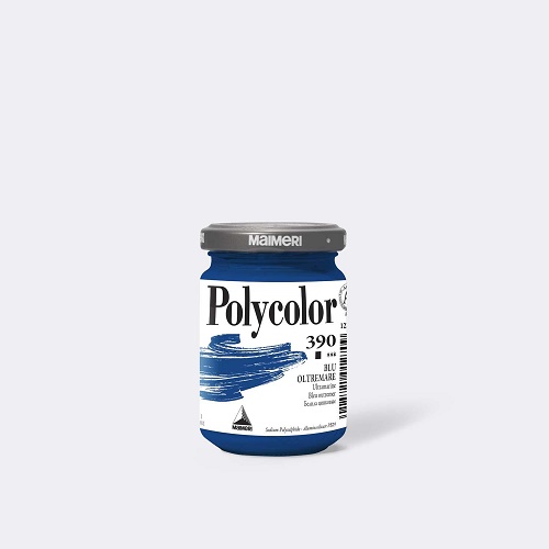 MAIMERI COLORE ACRILICO "POLYCOLOR" IN VASETTO VETRO 140 ml. BLU OLTREMARE